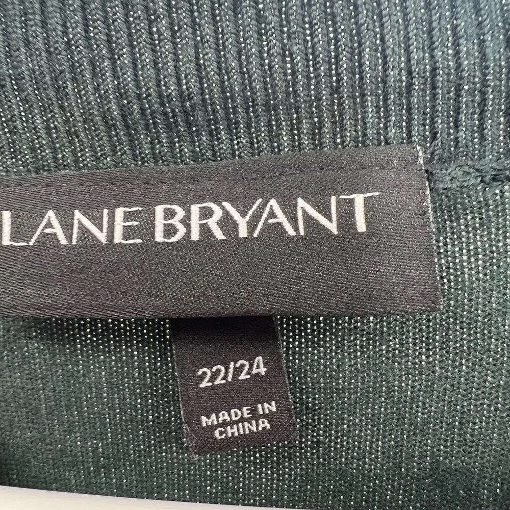 Lane Bryant 22/24 hunter green rayon ruffle sweater plus business casual holiday - Image 5