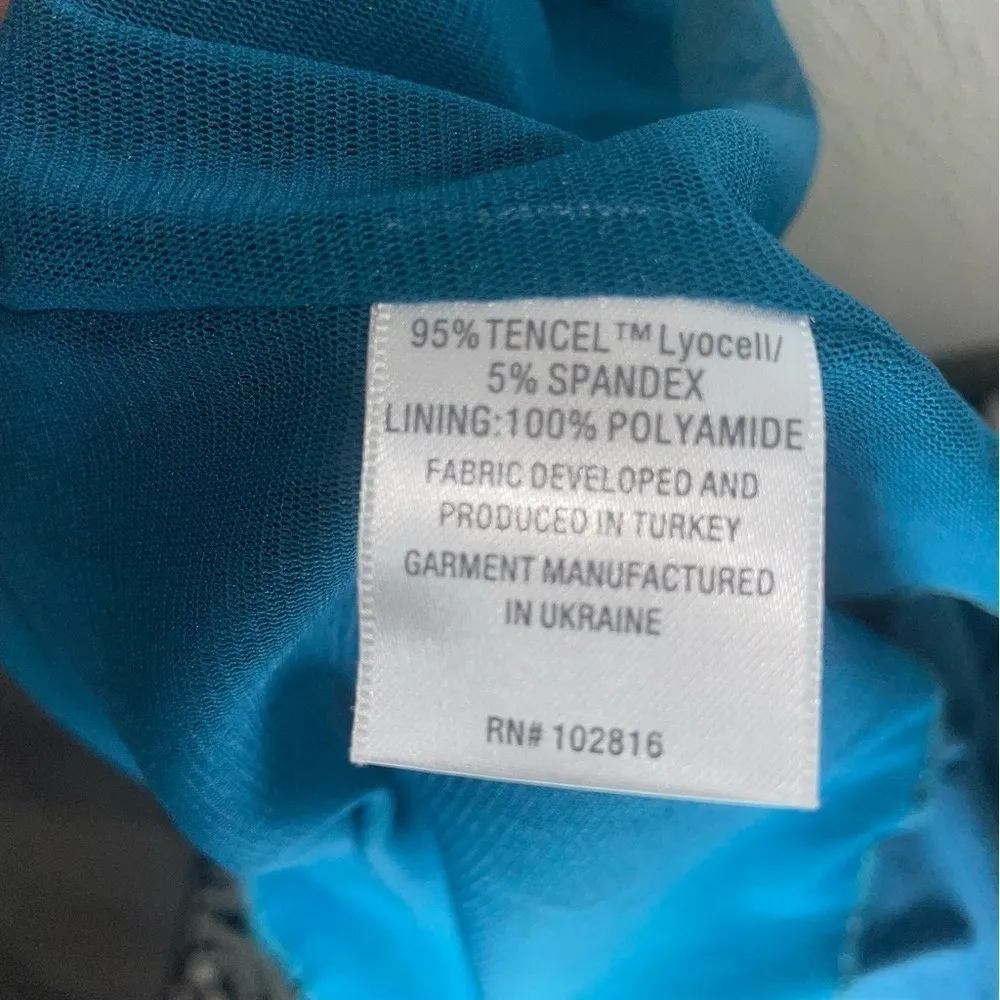 Garnet Hill Teal Tencel Dress M | Quiet Luxury Boho‎ Chic | Tassel Tie Style - Image 9