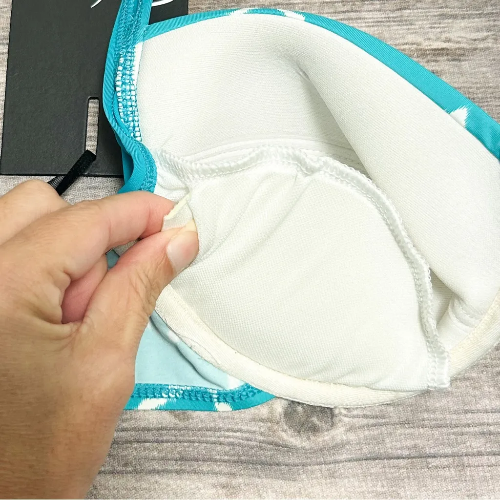 Skye Turquoise Green White Chevron Push Up Halter Underwire Bikini Top NWT Small - Image 7