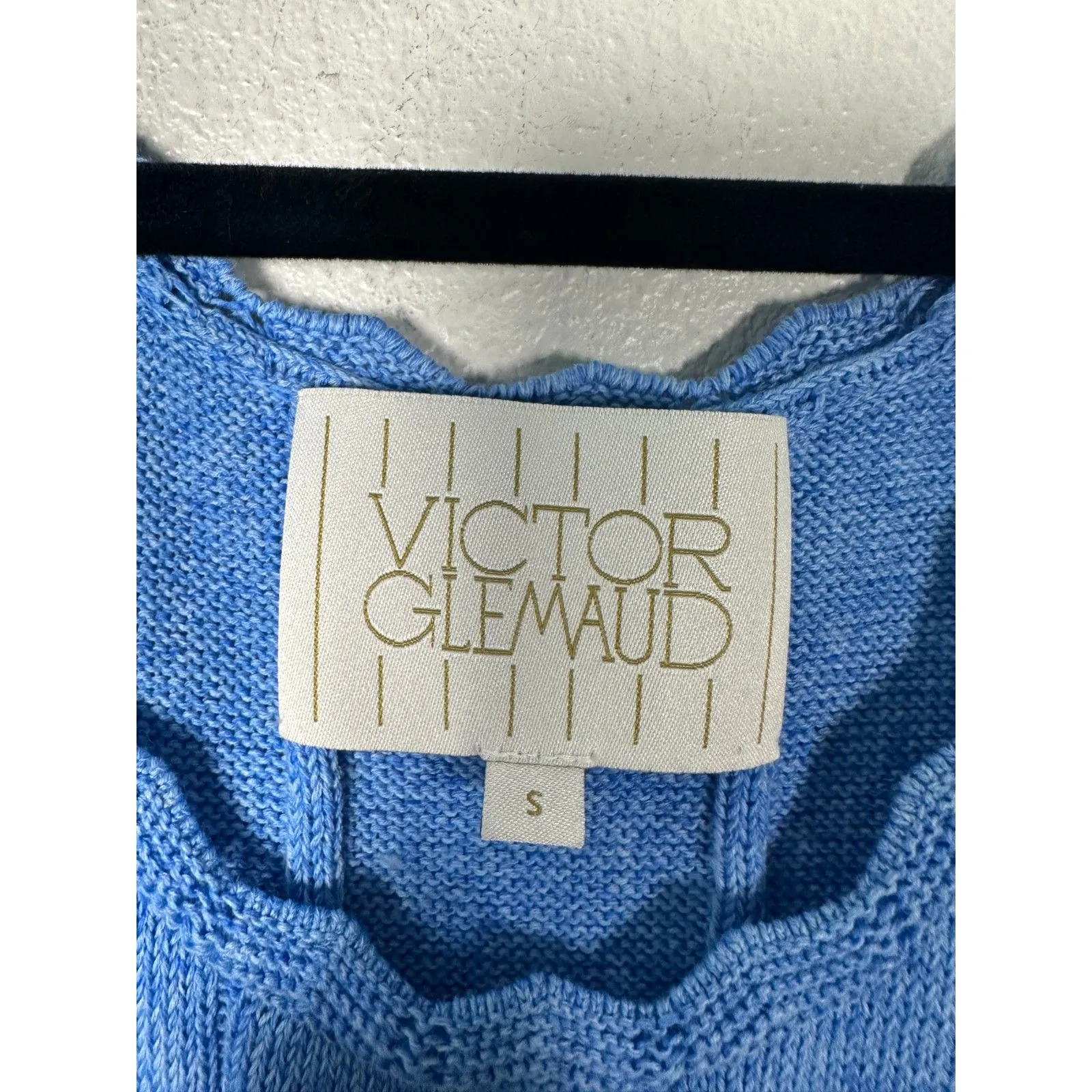 Victor Glemaud Cotton Knit Ribbed Bodycon Fitted Mini Dress Size Small Blue - Image 6