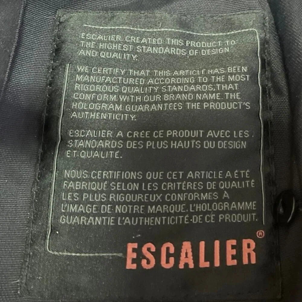 Escalier Black Duck Down Quilted Full Zip Snap Button Puffer Parka Coat Jacket M Size M - Image 4