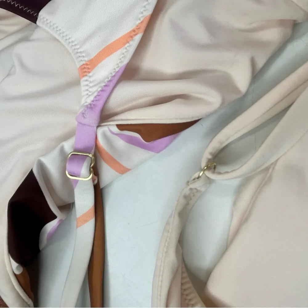 New Anthropologie Sanctuary Tie Front Plung One Piece Swimsuit X-Large - Image 6