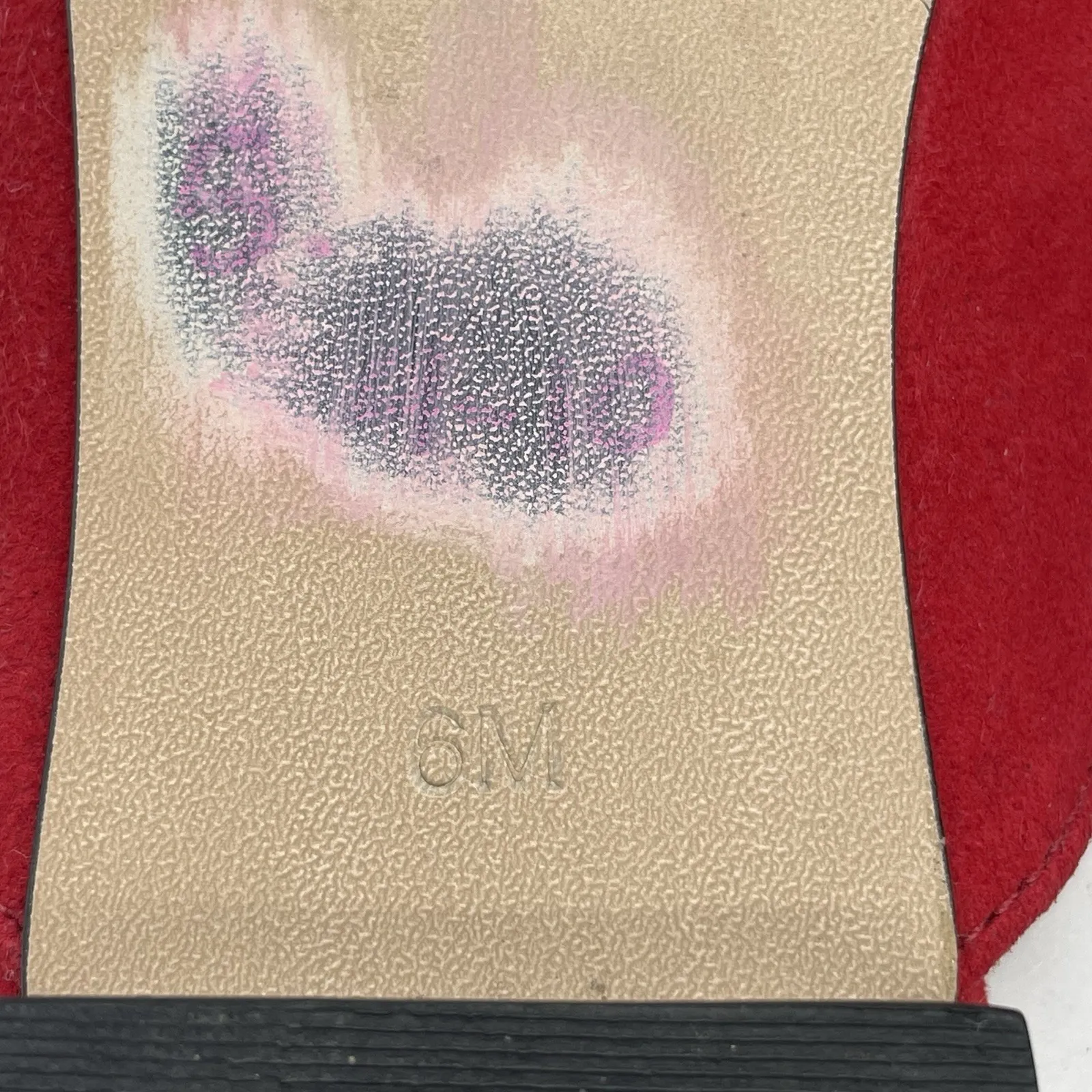 Talbots Womens 6‎ Shoes Red Suede Mules Black Ribbon Bow Slide On Flats - Image 8