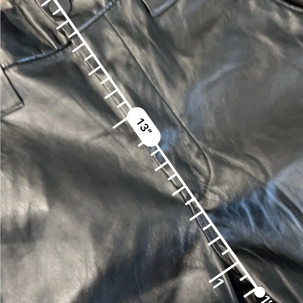 Express faux leather ankle super high rise paper bag pants - Image 5