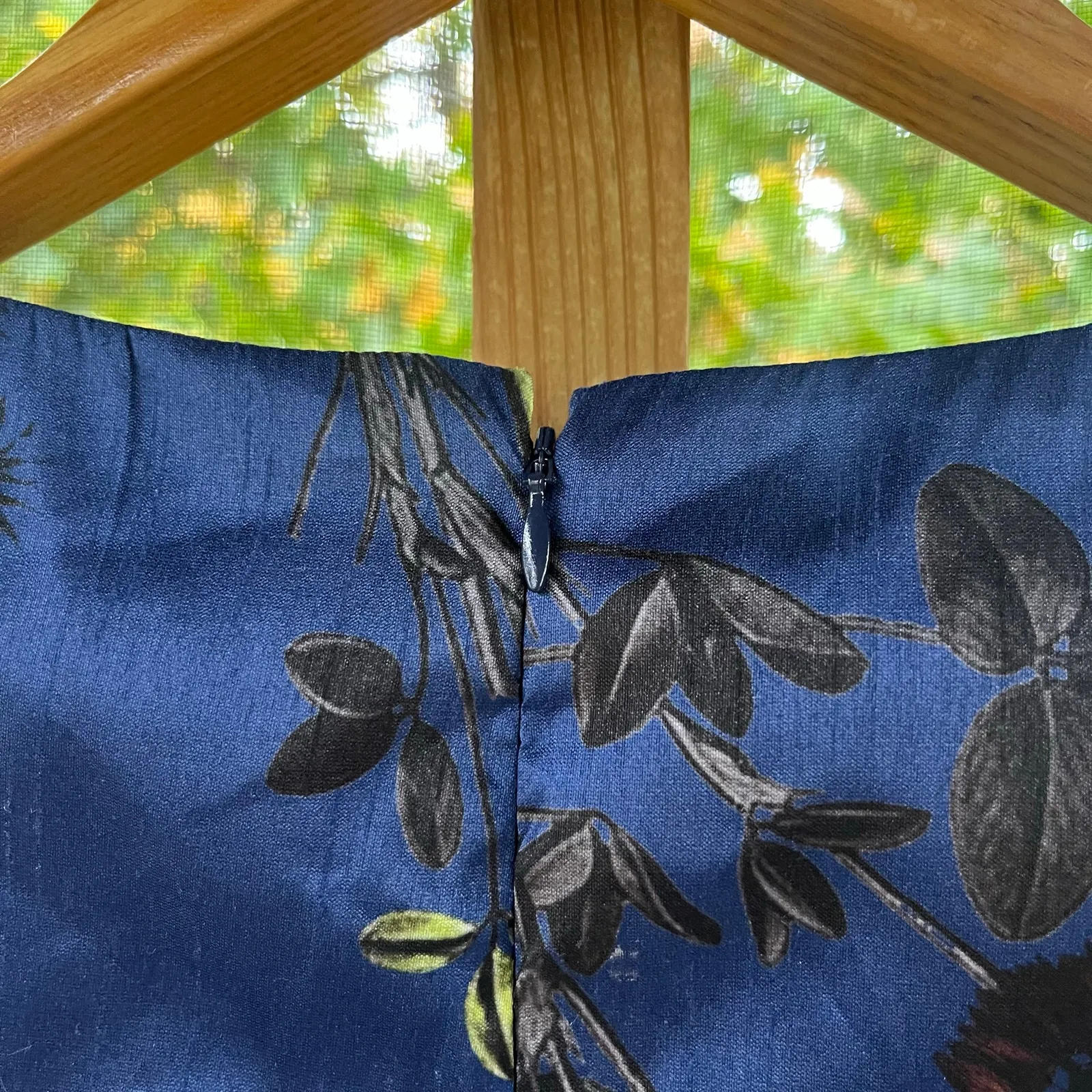 Eshakti Women's Blue Satin Bird Print Fit & Flare Midi Dress Size XS-2 - Image 7