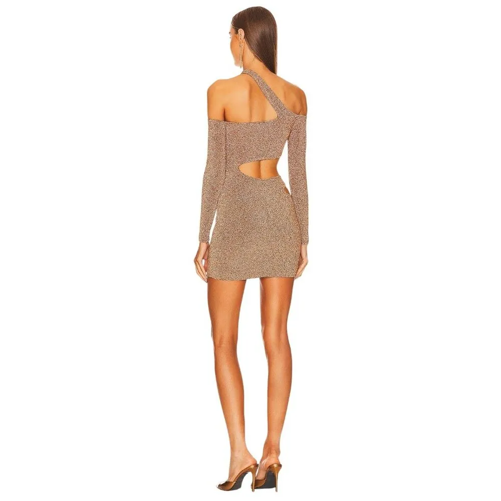 Michael Costello x REVOLVE Nyura Mini Dress in Gold X-Large Womens Cut out Party - Image 2