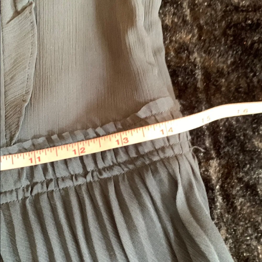 Club Monaco Navy Romantic Pleated Flounce Ruffle Sleeves Midi Dress Size 6 - Image 15