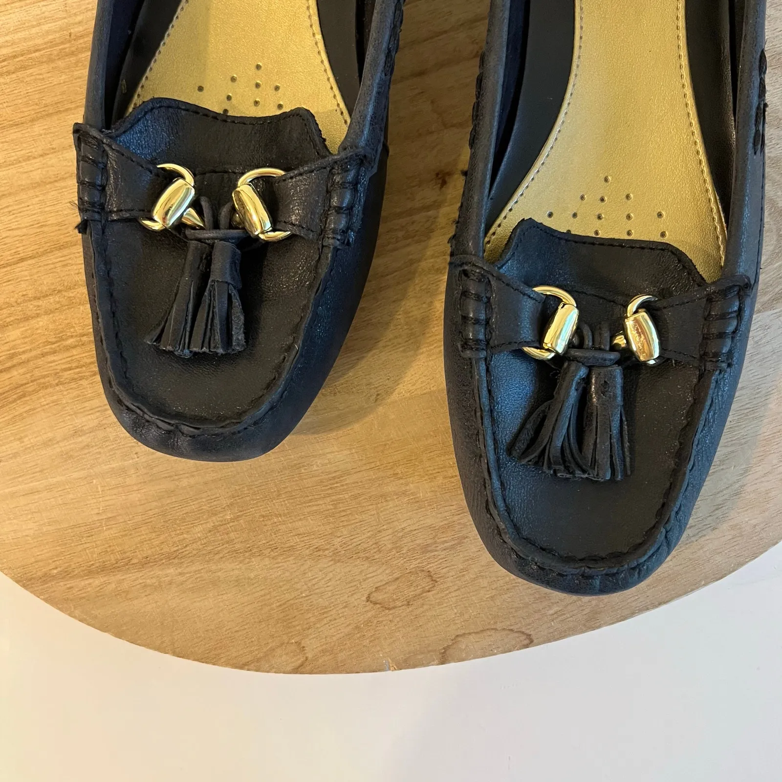 Vintage Midnight Blue Soft Genuine Leather Double Tassel Loafer Size 8 - Image 10