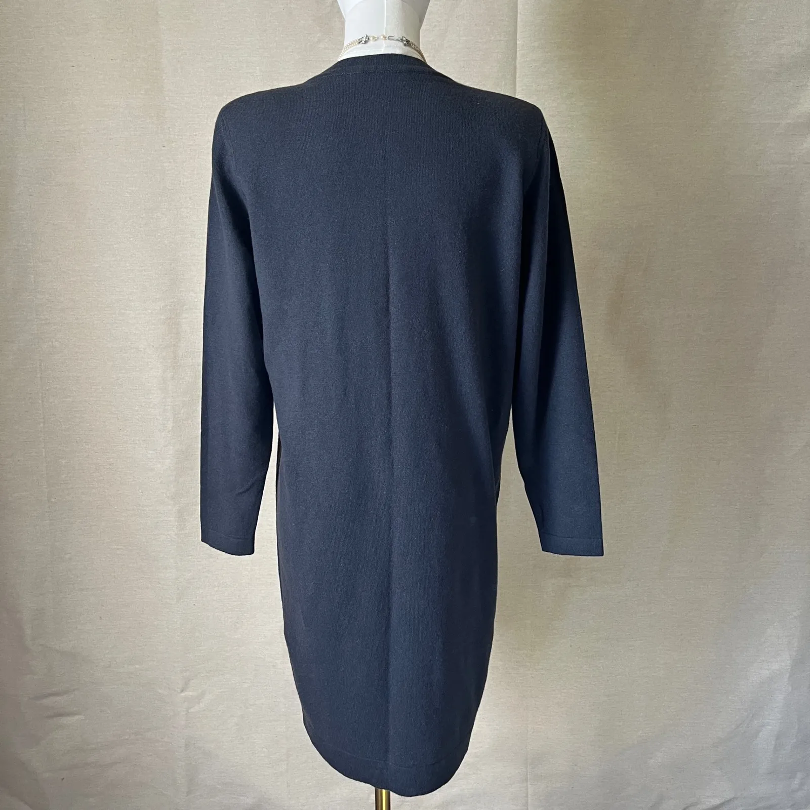 Vintage 90s Fathi Due France 100% Cashmere Gray Sweater Dress Minimalist Medium - Image 6