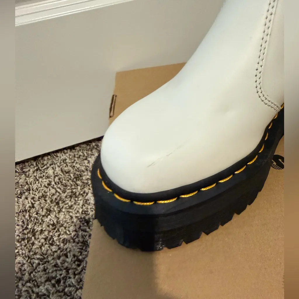 Dr. Martens Women's White Platform Combat Boots - Image 2