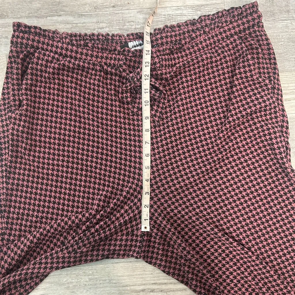Torrid Pink Black Houndstooth Paperbag Waist Crop Pants Q48 - Image 9