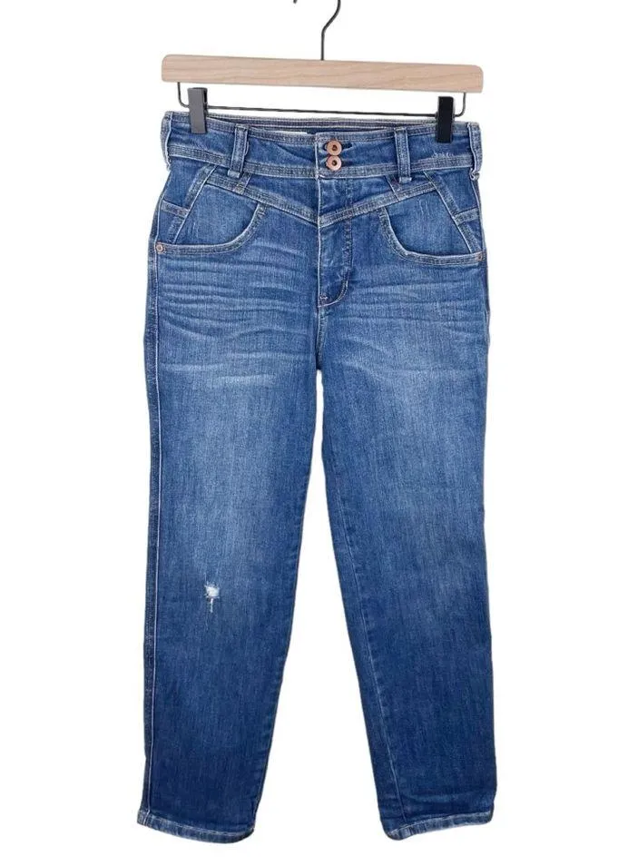 Anthropologie Pilcro Ultra High-Rise Seamed Straight Jeans Stretch Denim Size 26 - Image 4
