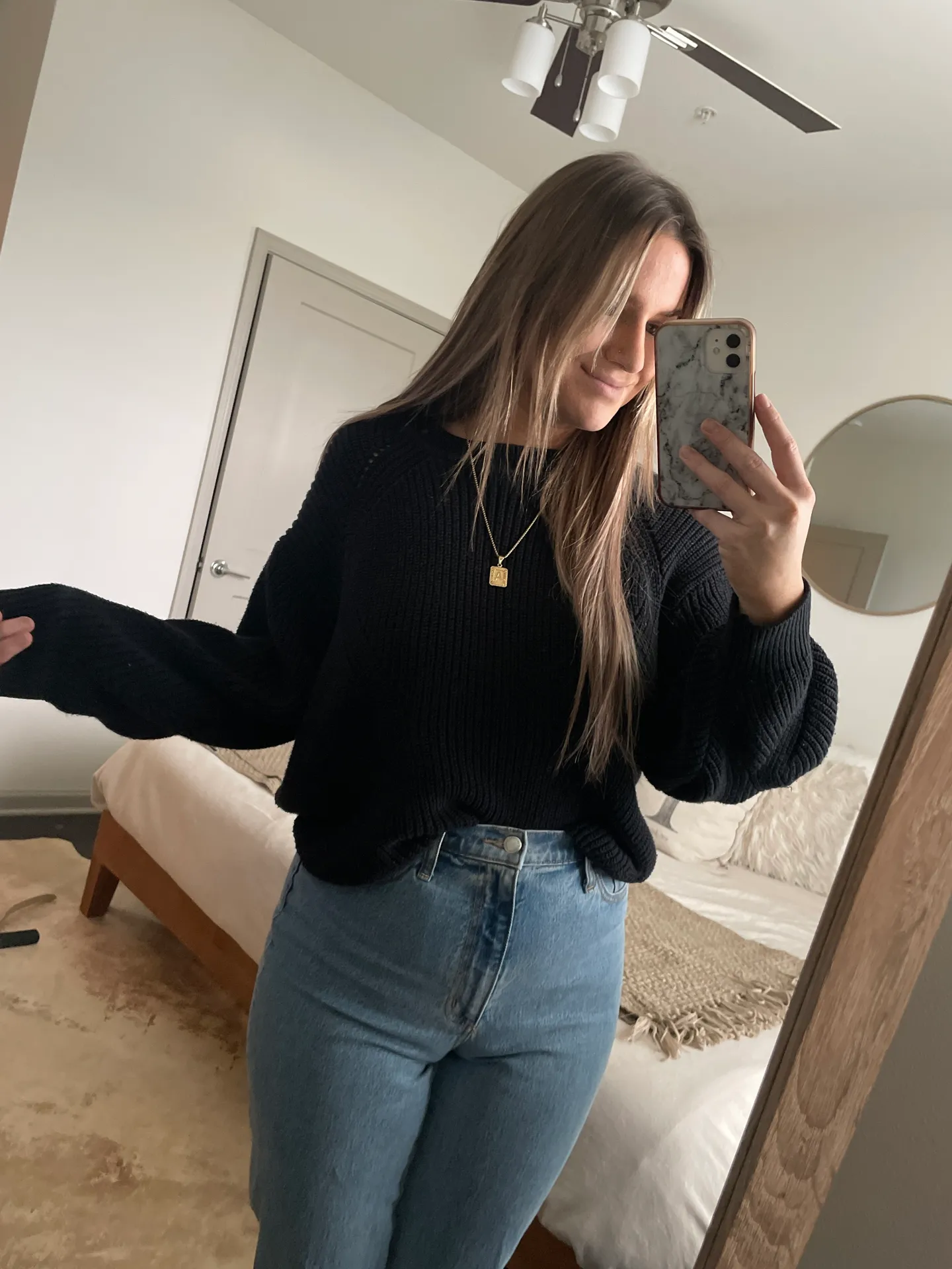 Black Knit Sweater Size M - Image 4