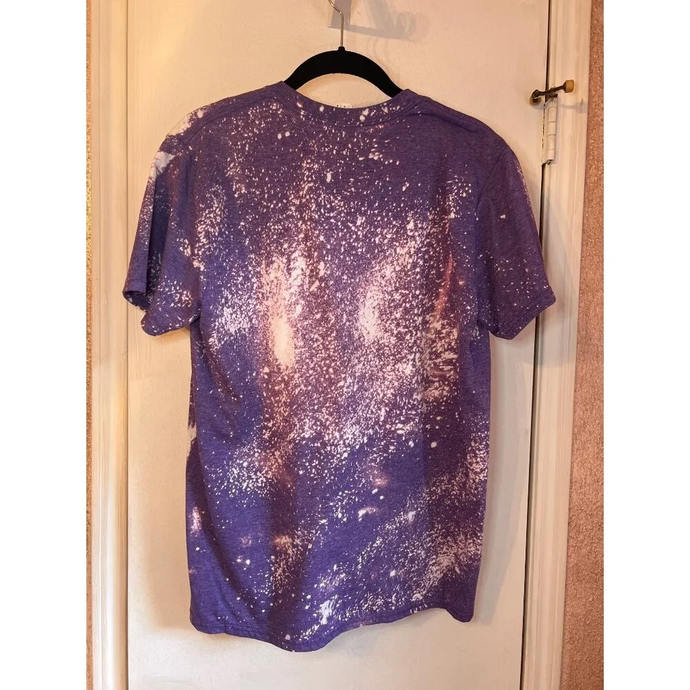 Minding My Own Small Business Purple Bleached T-Shirt Gildan Medium Ring Spun Co - Image 4