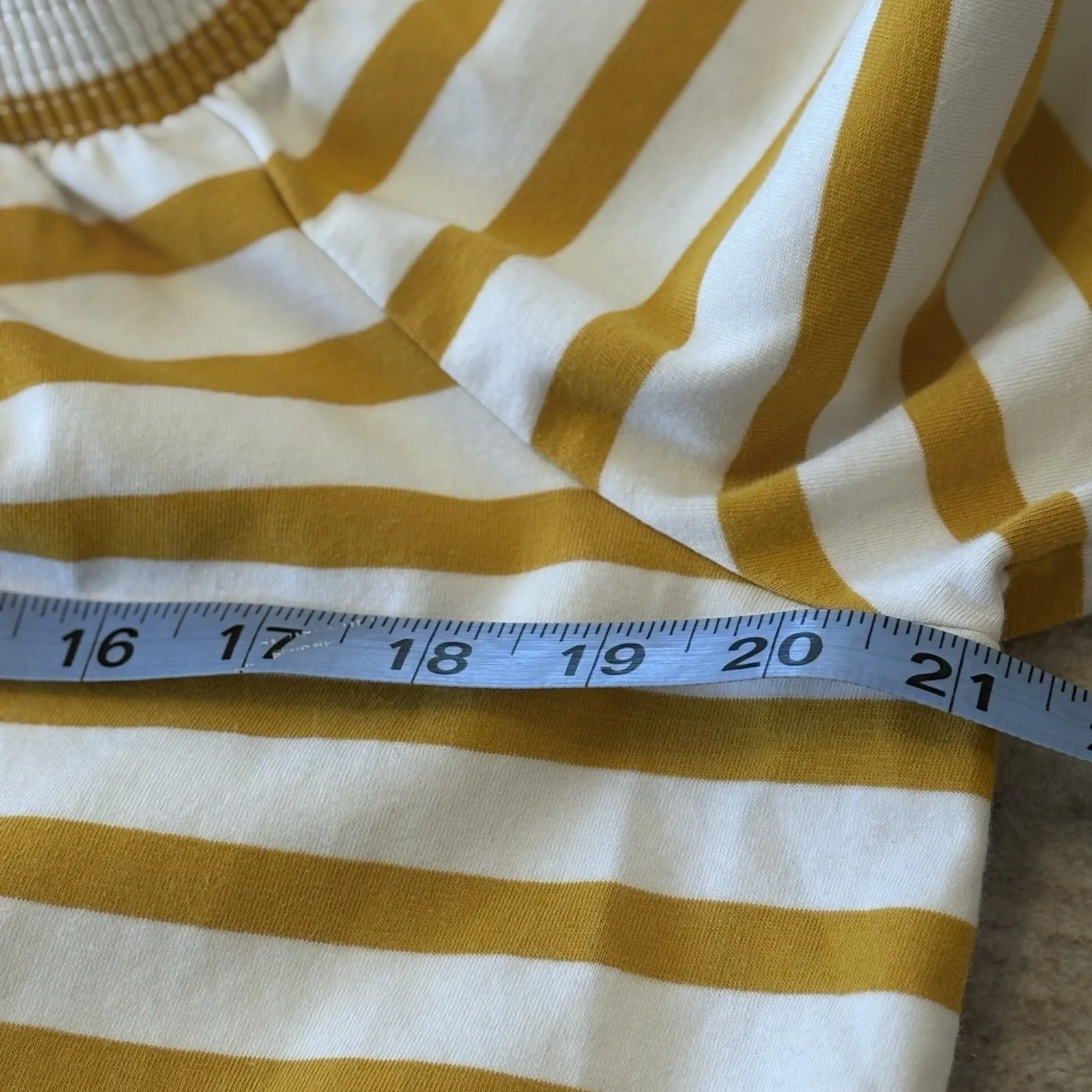 J Crew Womens‎ Cotton Stripe Printed Off The Shoulder Blouse Yellow White Size M - Image 9