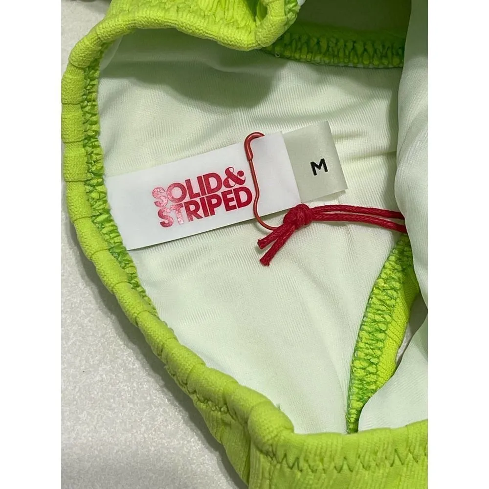 Solid & Striped Beverly Bikini Swim Top Chartreuse Rib Neon‎ Green Medium - Image 6