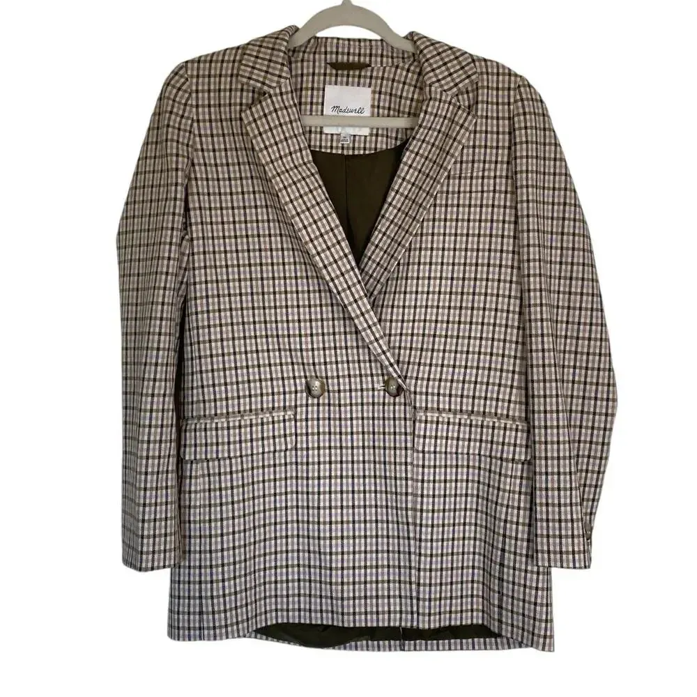 MADEWELL Dorset Blazer in Albermarle Plaid Preppy Academia Size XS Autumn Fall - Image 3