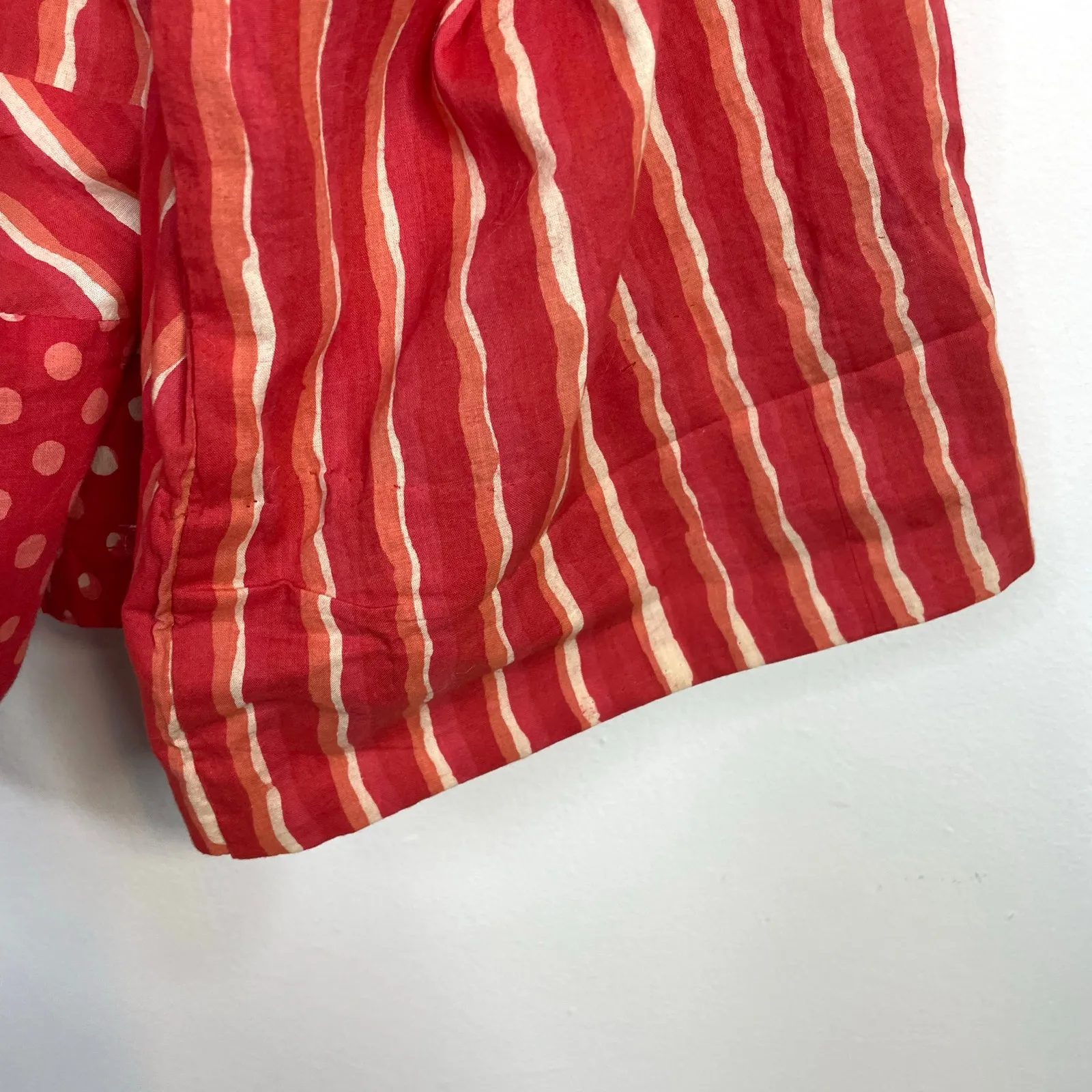 Marketplace India Sikkim Open Boxy Lightweight Cotton Embroidered Artsy Jacket L Orange Size L - Image 7