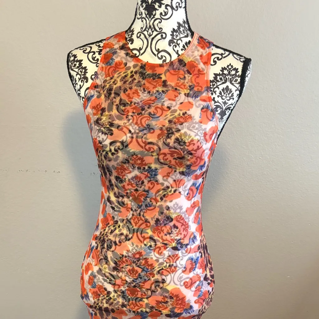 ICON SWIM X CITY GIRLS Floral Leopard Print Sheer Maxi Cover Up Dress - Image 2