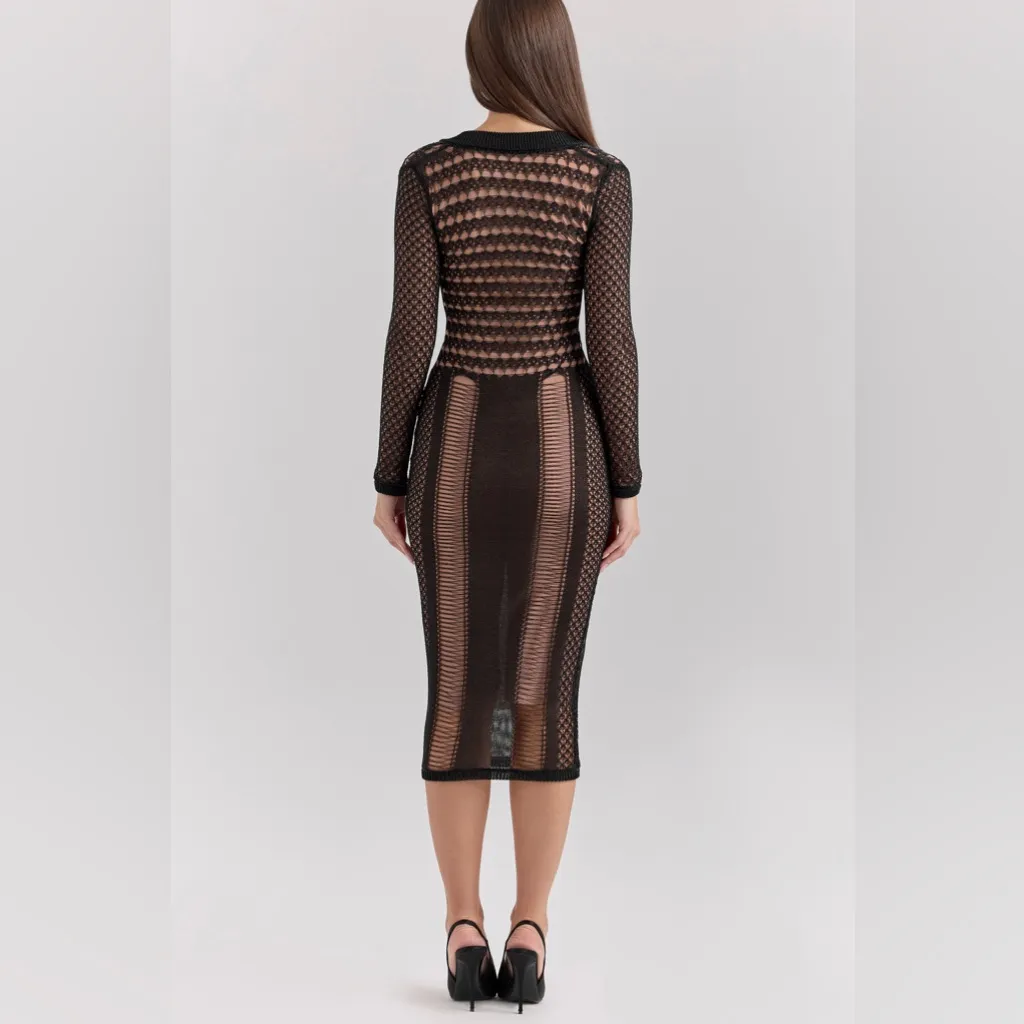 HOUSE OF CB LOULA Black Plunge Midi Dress, BRAND NEW, Size Medium, $255 - Image 6