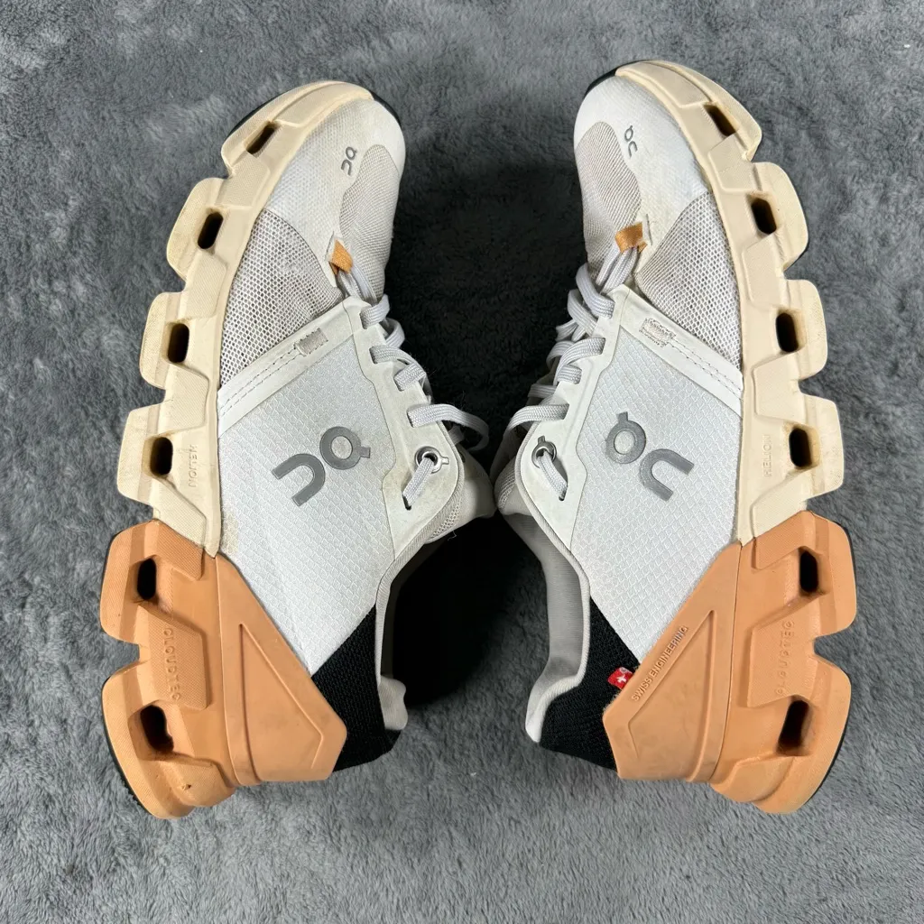 Women’s 7 On Running Cloudflyer 4.0 White Copper Black Athletic Workout Shoes - Image 7