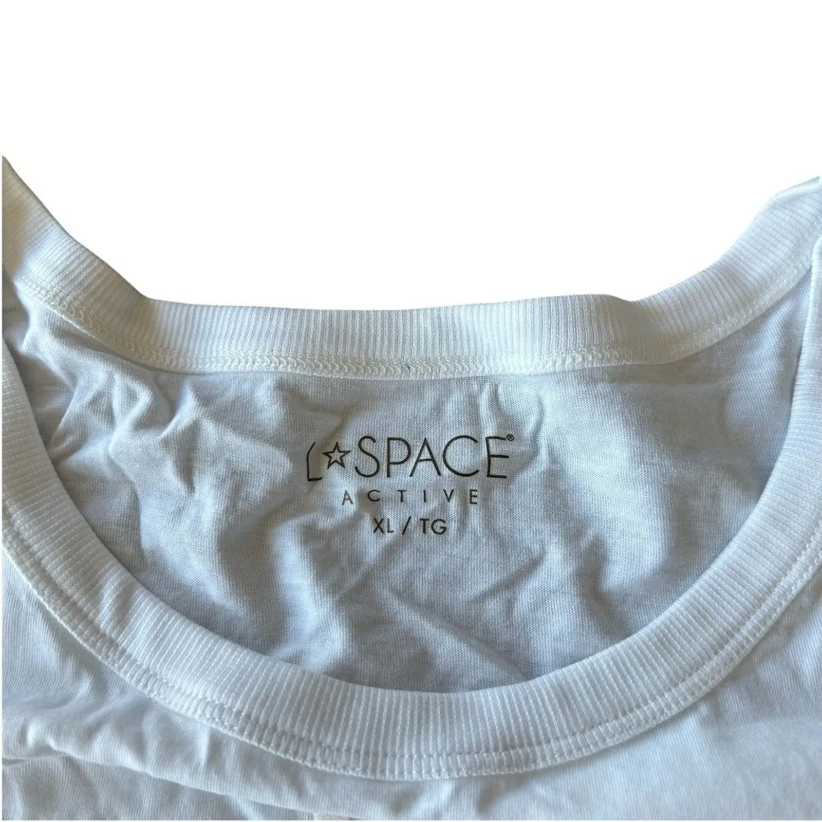 Revolve L*Space XL Go For‎ It Crop Top White Tie Up Athleisure Sporty Lounge New - Image 5