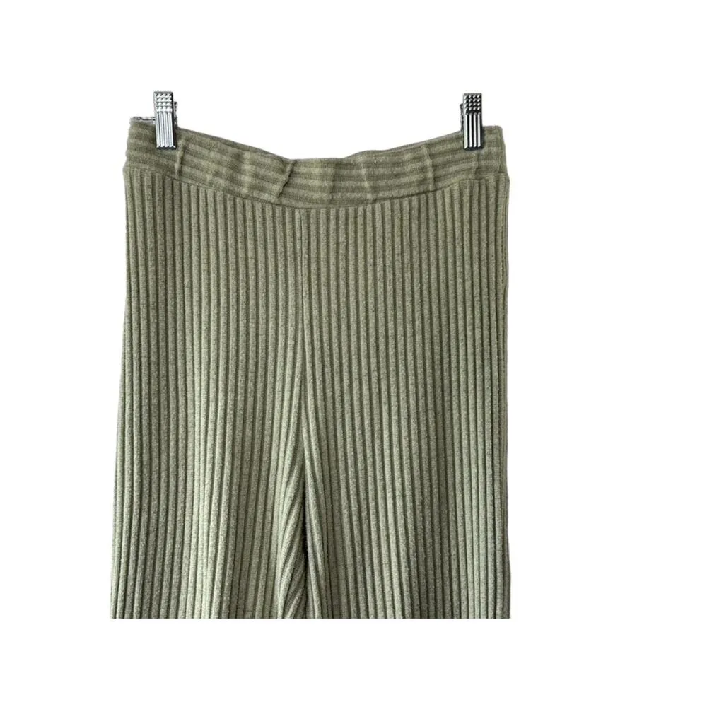 Altar'd State Caitlyn Ribbed Flares Flared Leg Pants Women's Size Medium Green - Image 6