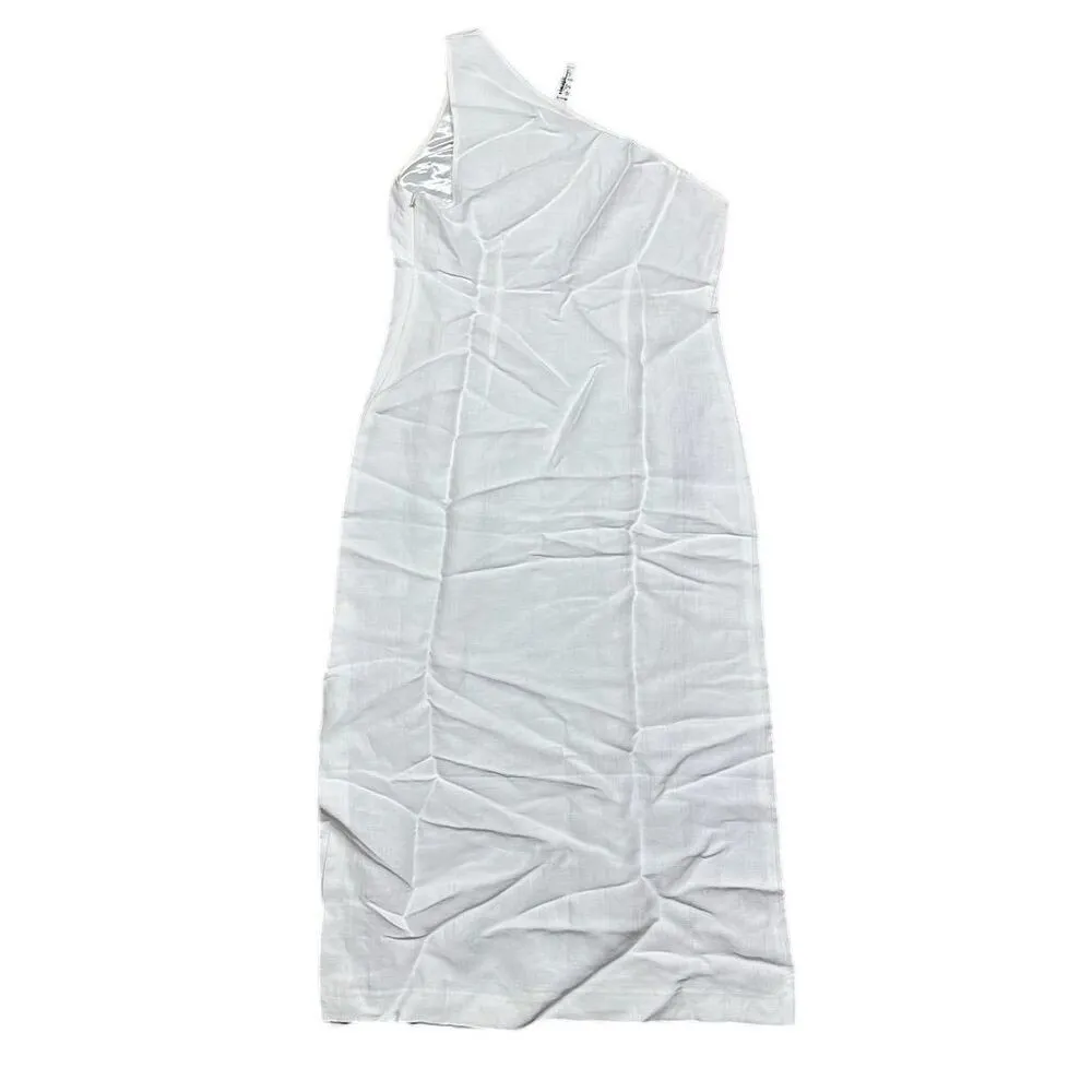 NWT Madewell Women's One-Shoulder Midi Dress Ivory Size 6 Summer Chic Bridal - Image 8