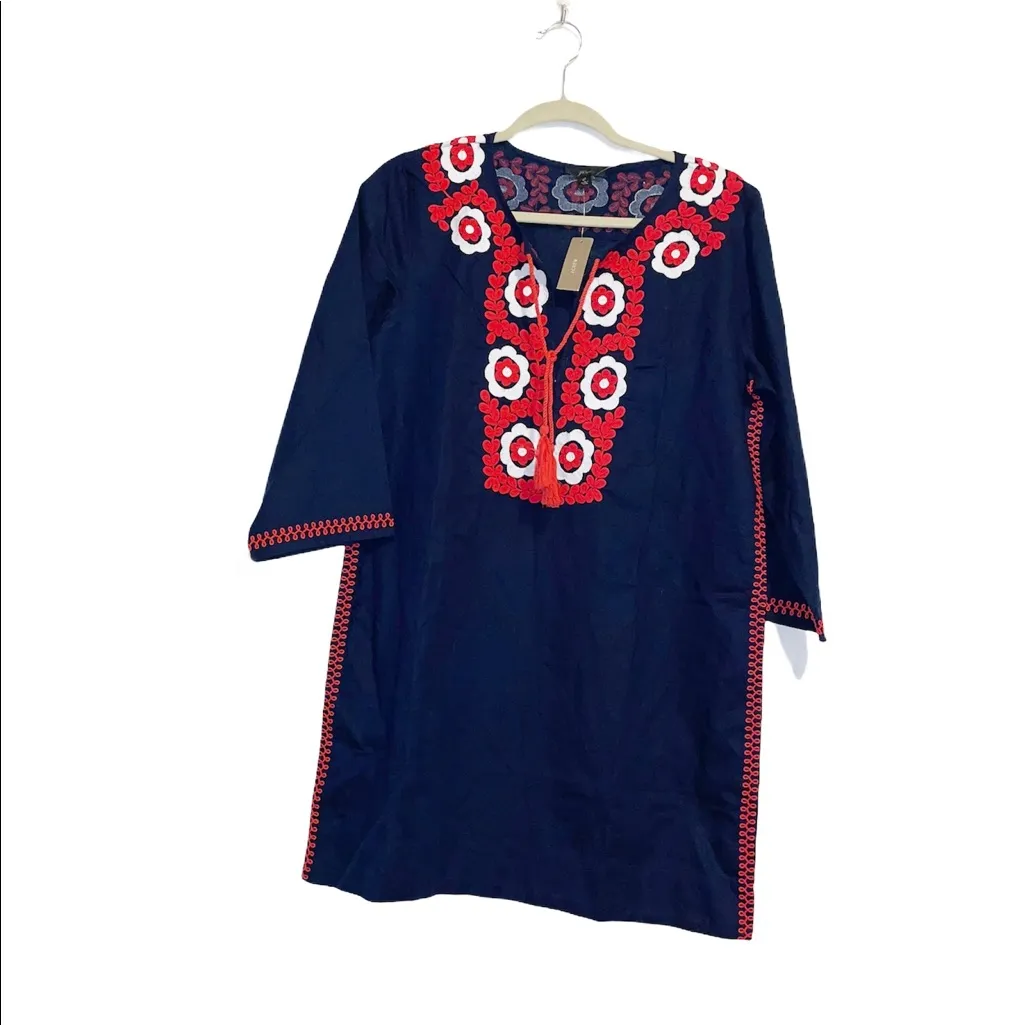 NWT J. Crew embroidered beach tunic Dress Embroidered Bohemian - Image 10