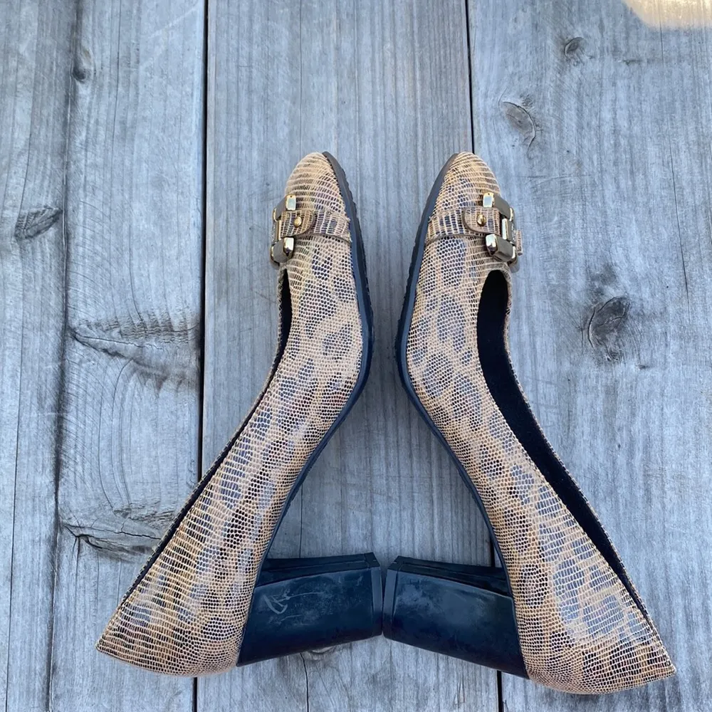 Anne Klein Cheetah Iflex Fannon Gold Pump Heels Size 6 - Image 11
