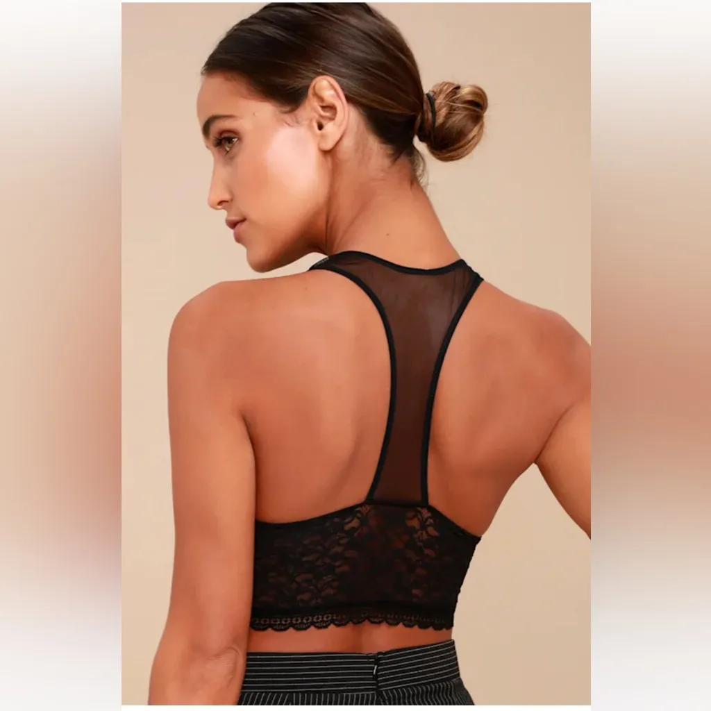 Free People Blue Lace Sheer Bralette - Image 3