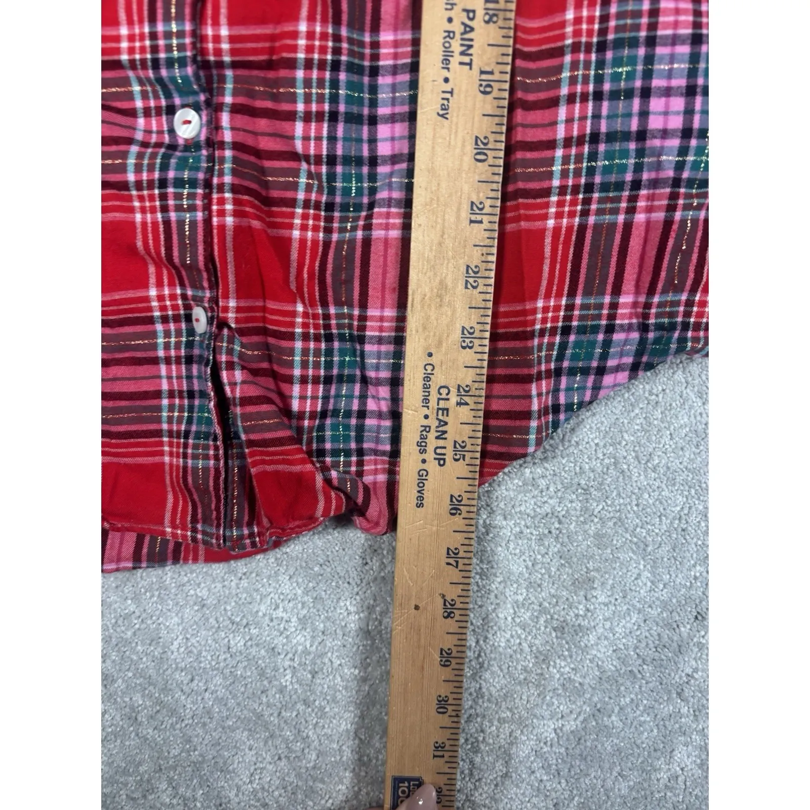 Victoria's Secret Flannel Tartan 2 Piece Pajama Set Large Red Pink Christmas - Image 7