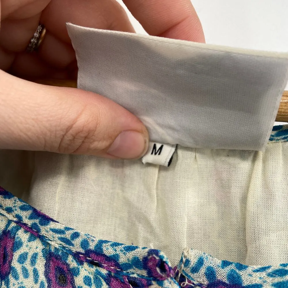 CECILIE Copenhagen Willa Tiered Midi Dress Multicolor Panels Colorblock Size M Blue Size M - Image 4