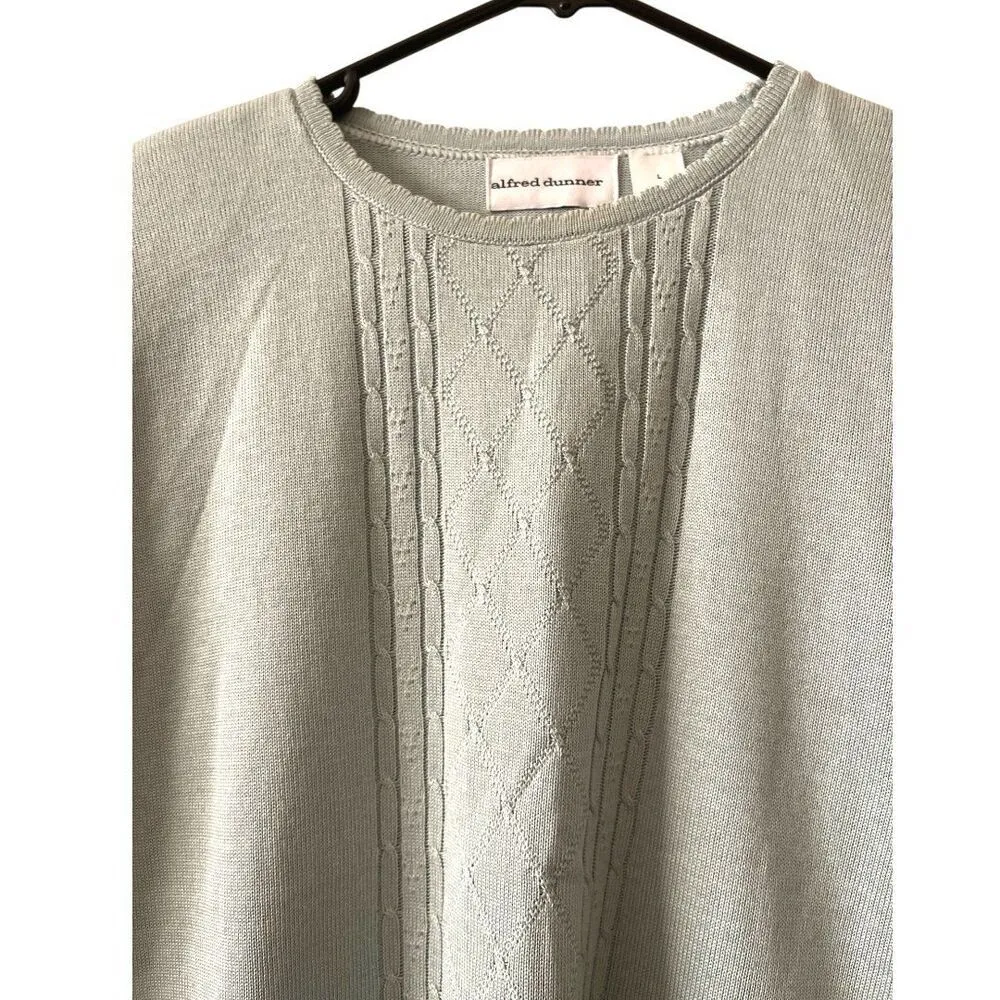 Alfred Dunner Women's Size L Short Sleeve Sweater Knit Blouse Pale Blue NWT - Image 2