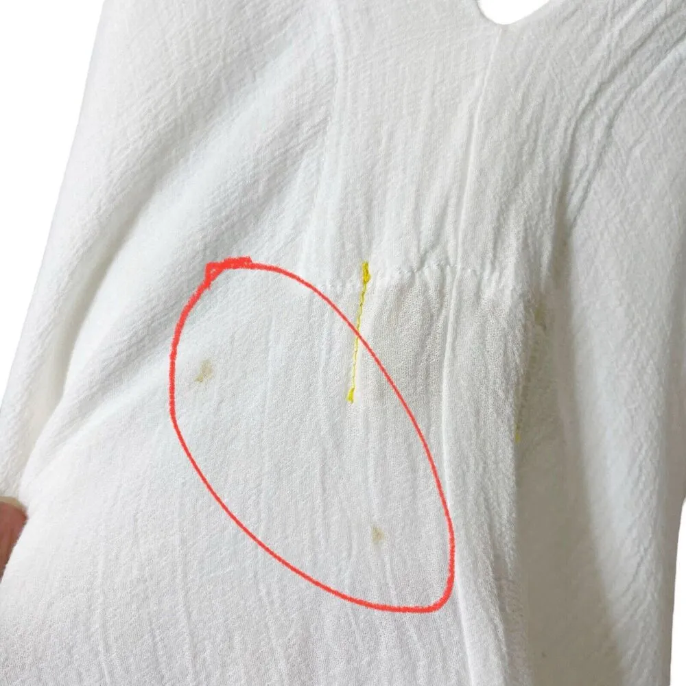 9 Seed Bali Jumpsuit White Resort Cover Up Harem Cropped Cotton Women’s One Size Size M - Image 9