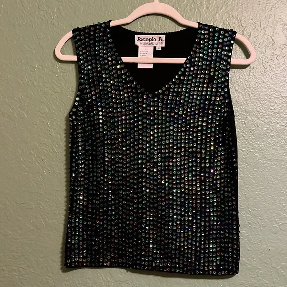 Vintage 90s Joseph A sparkling sequin sweater - Image 2