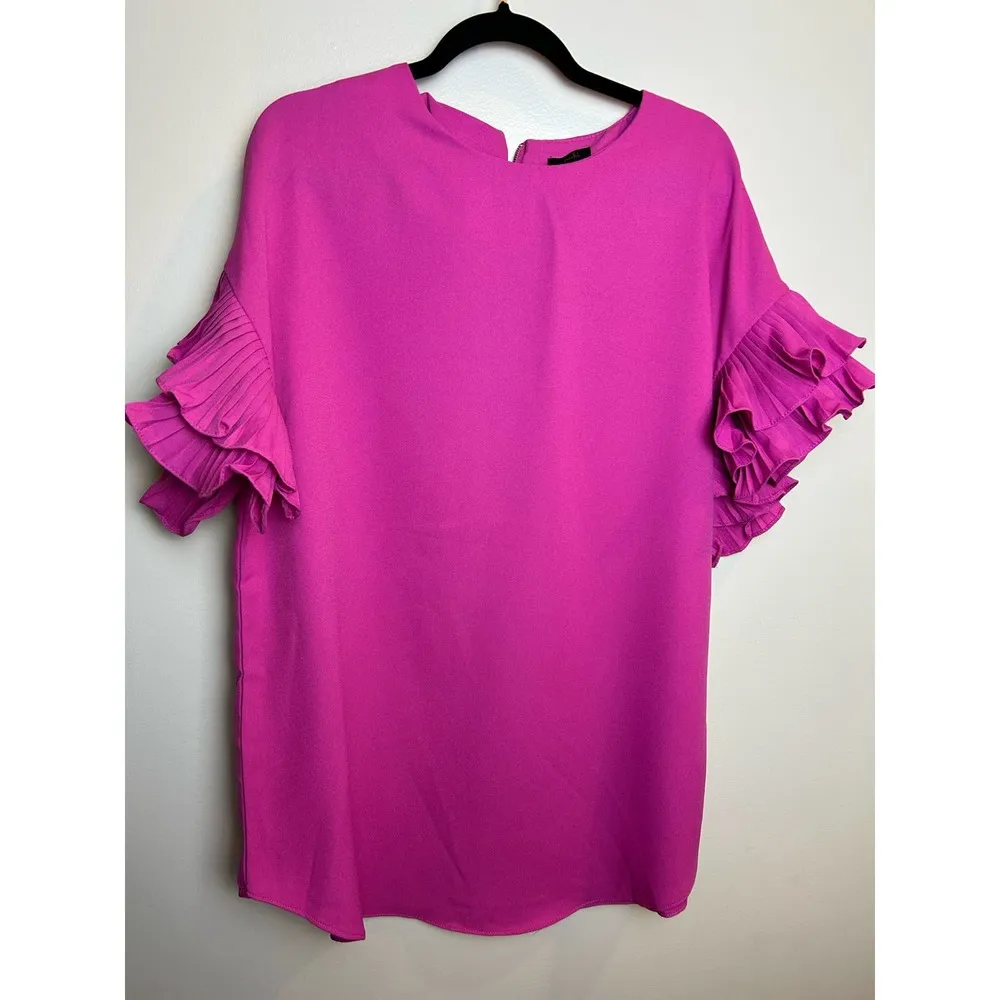 Ontwelfth Barbiecore Pink Ruffle Sleeve Medium Blouse - Image 2