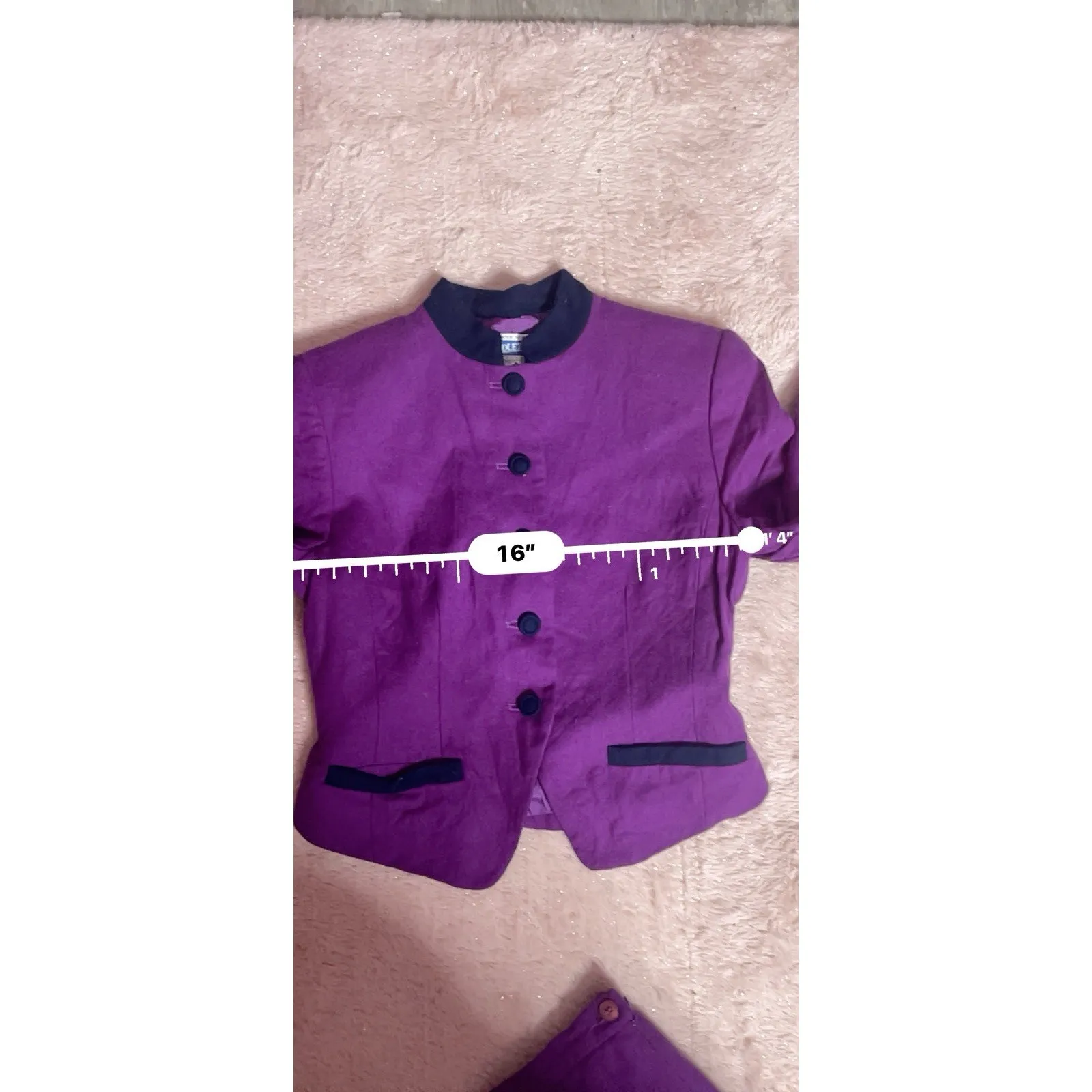 VTG Pendleton 100% Wool Skirt Size 2P Suit Purple Black Jacket Size 4P Bin11 - Image 11