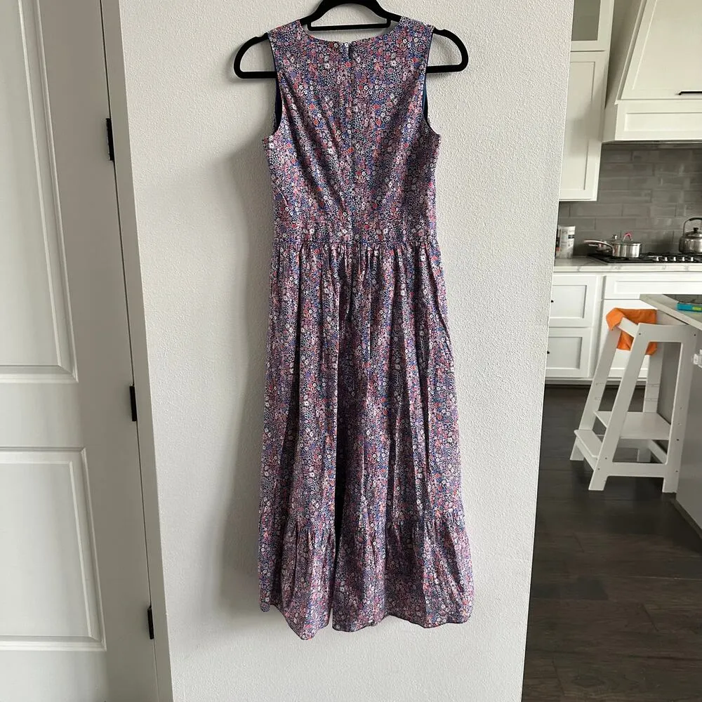 J.Crew Liberty Fabric Kayoko Floral Midi Dress size 2 - Image 6