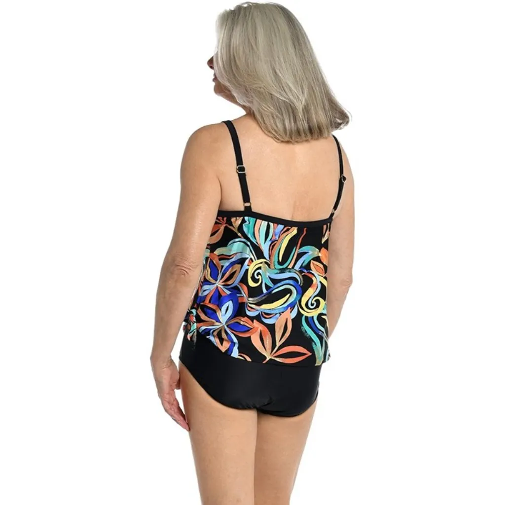 Maxine of Hollywood Scoop Neck One Piece Multi//Watercolor Swimsuit Size US 16 - Image 2