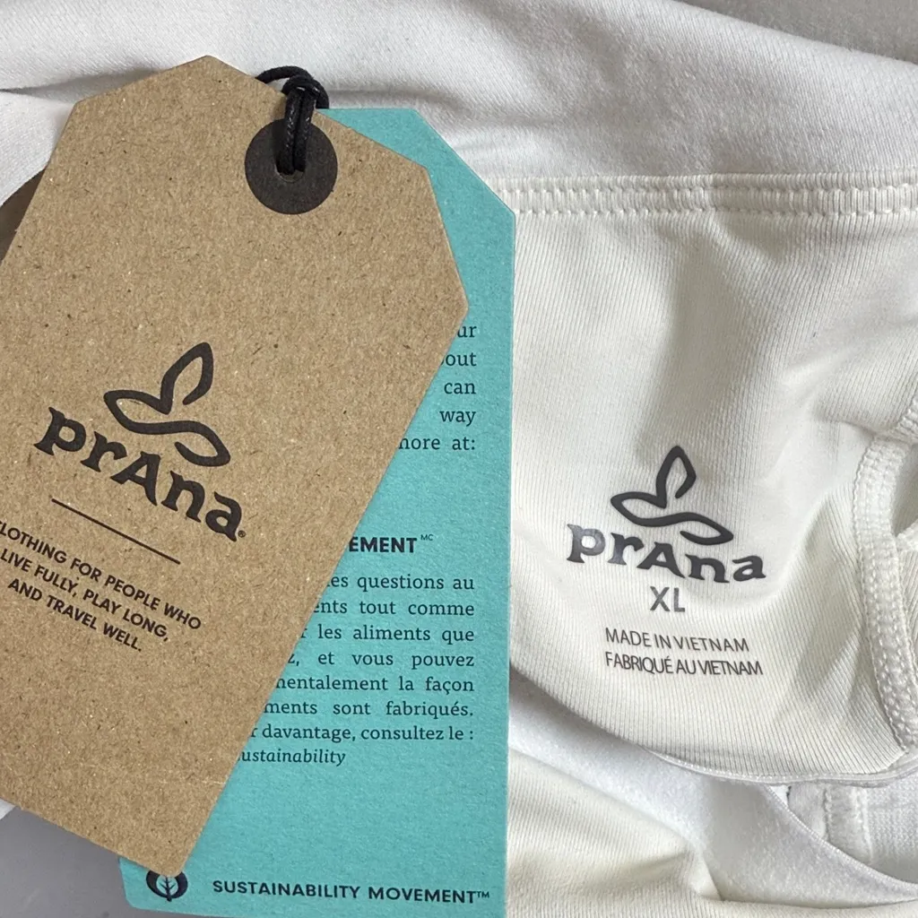 Prana Verana Yoga Support Tank Top in White NEW with Tag W2072 Sz XL - Image 7