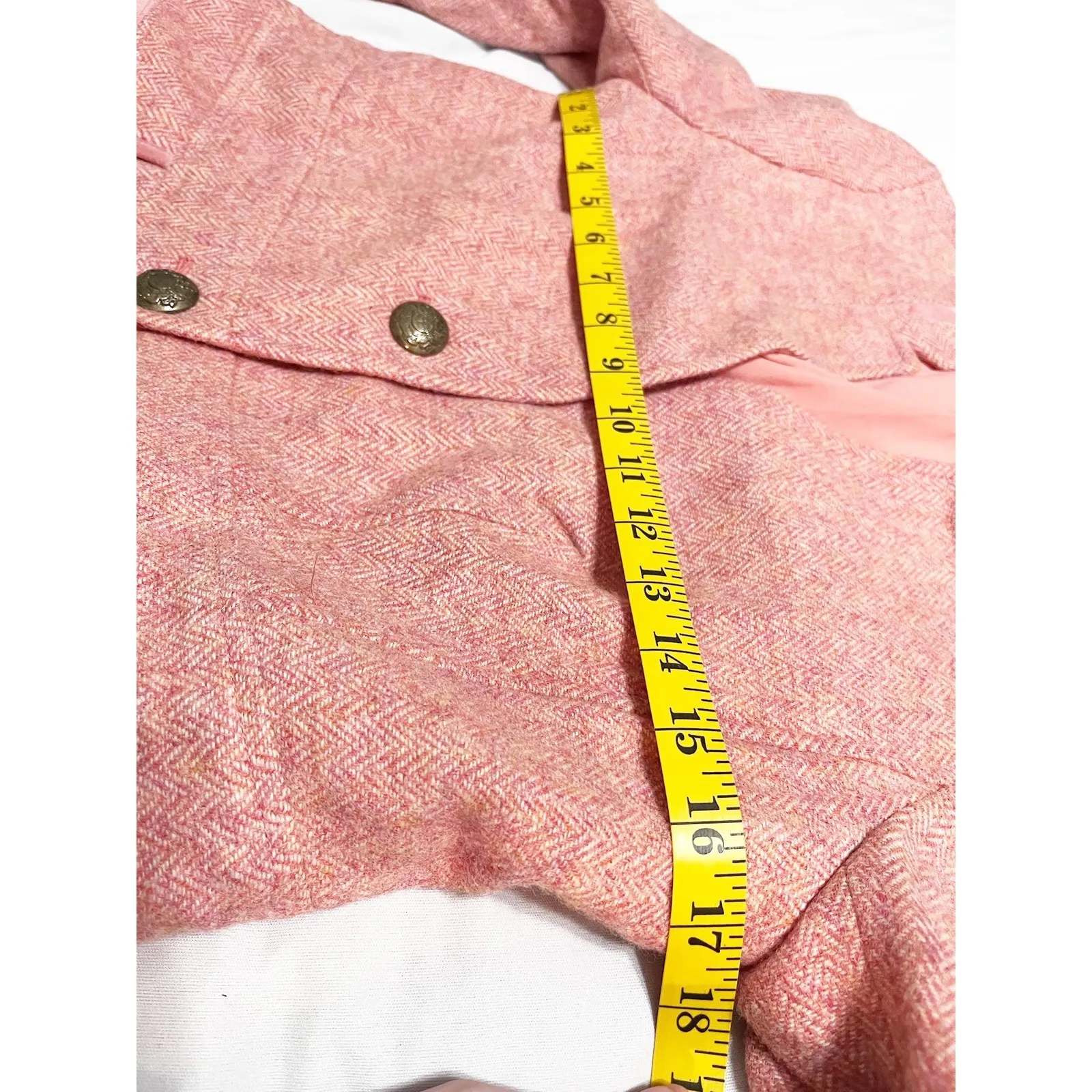 Talbots Herringbone Shetland Wool Blend Blazer Womens Size 2 Button Front Coral‎ - Image 10
