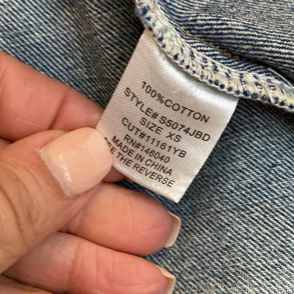 Sunset + Spring Rainbow Trim Denim Jacket Size XS - Image 11