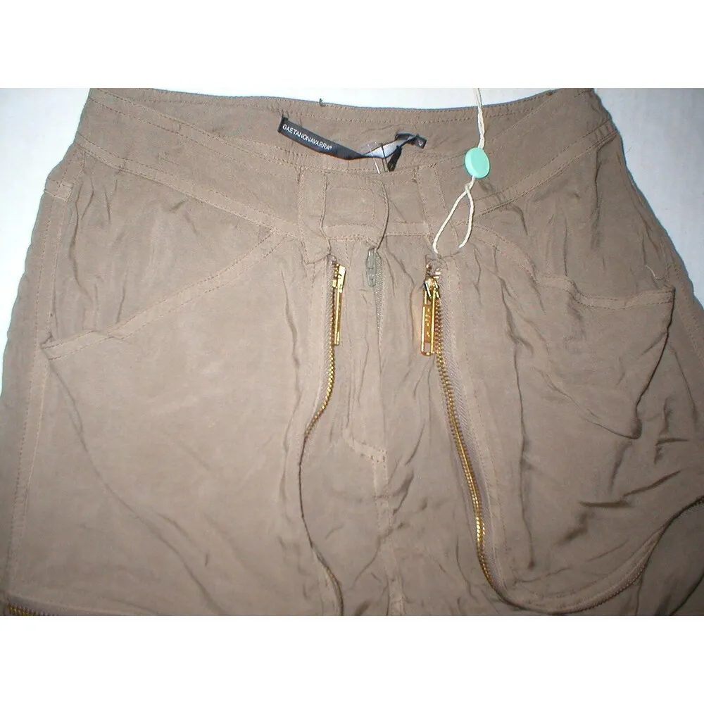 New Womens Designer Pants Italy 40 2 4 Brown Viscose Gaetano Navarra Jogger NWT - Image 2