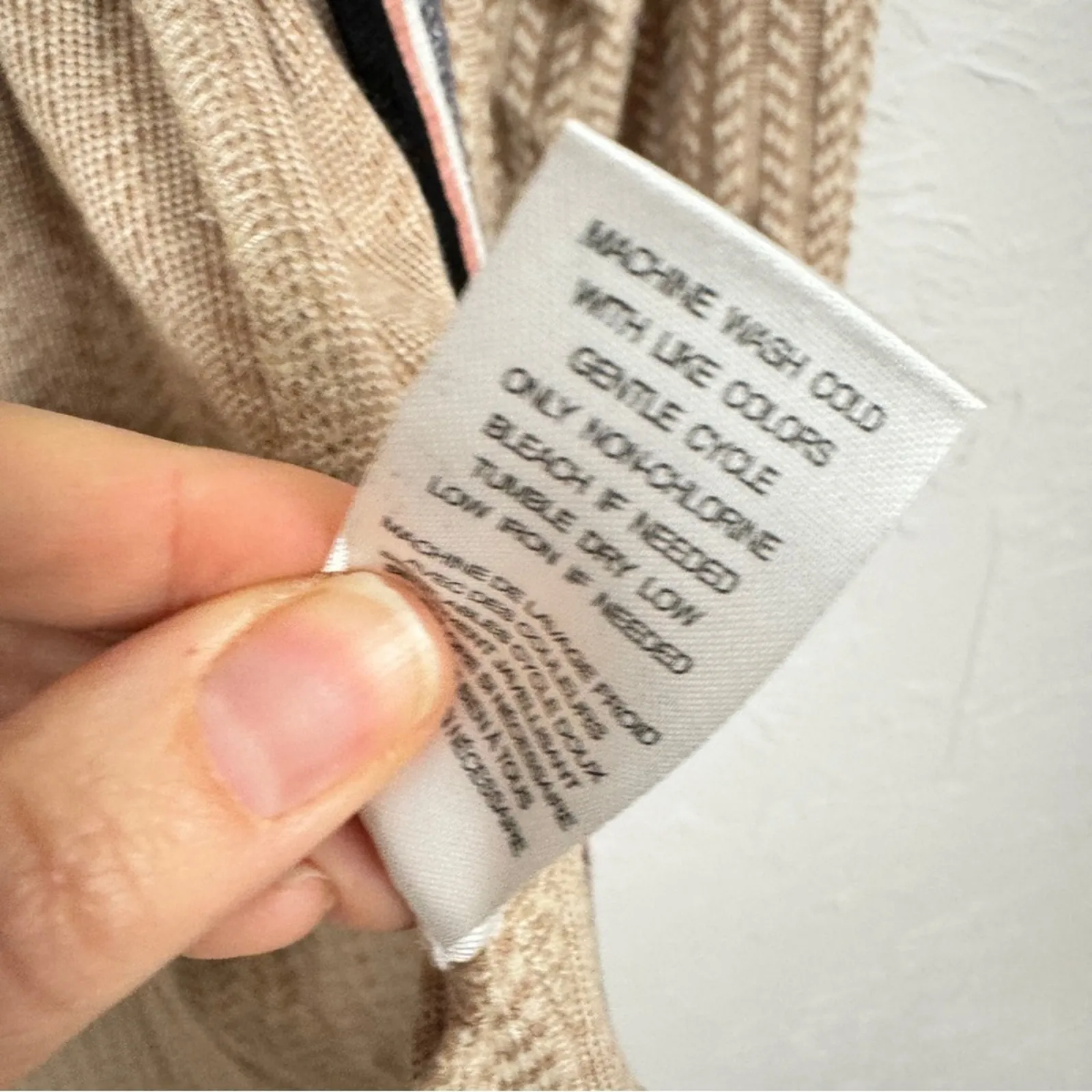 Daniel Rainn DR2 Tan Cable Knit Duster Cardigan Sweater Womens M Long Line Fall - Image 9