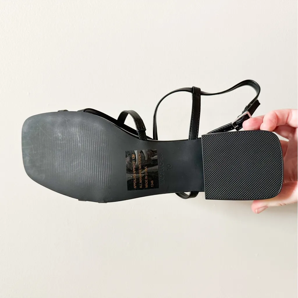 NEW Steve Madden Appealing Black Sandals Low Heel Shoes Strappy Black Size 10 - Image 8