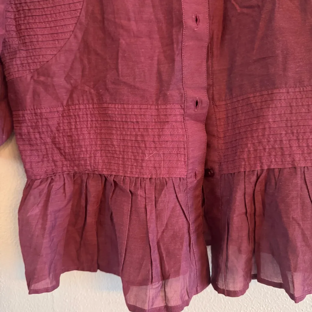 Something Navy  Pleated Peplum Blouse‎ - Image 3