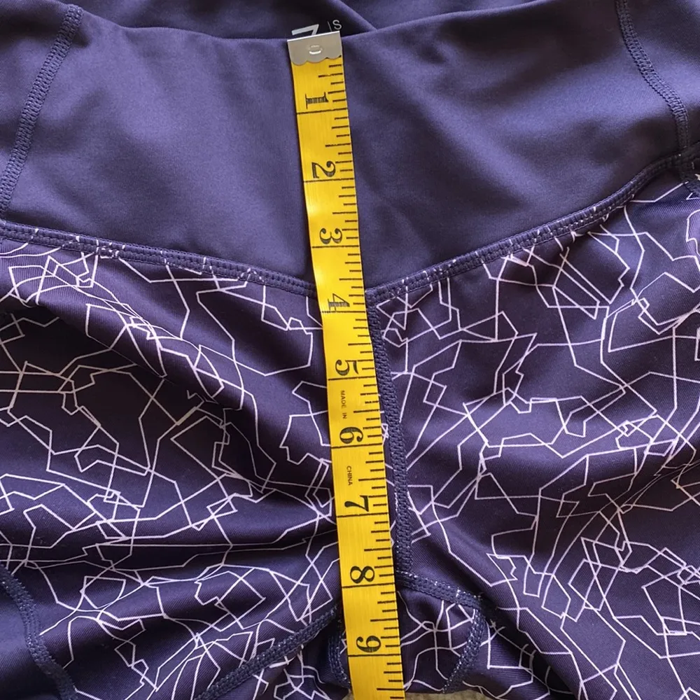 Zella dry fit small leggings purple abstract print 7/8 ankle Capri cropped - Image 5