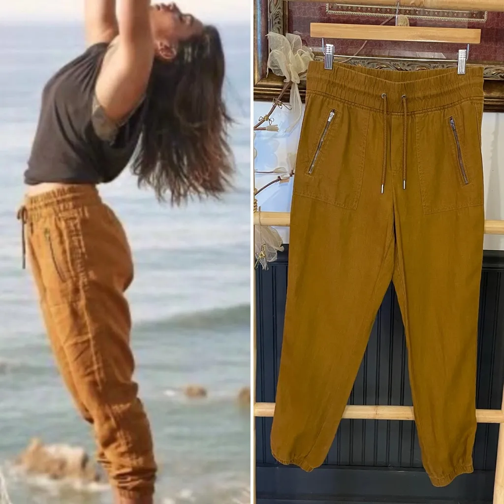 Athleta Cabo 100% Linen Jogger in Toasted Ochre - Size 4 💚🎀 - Image 2