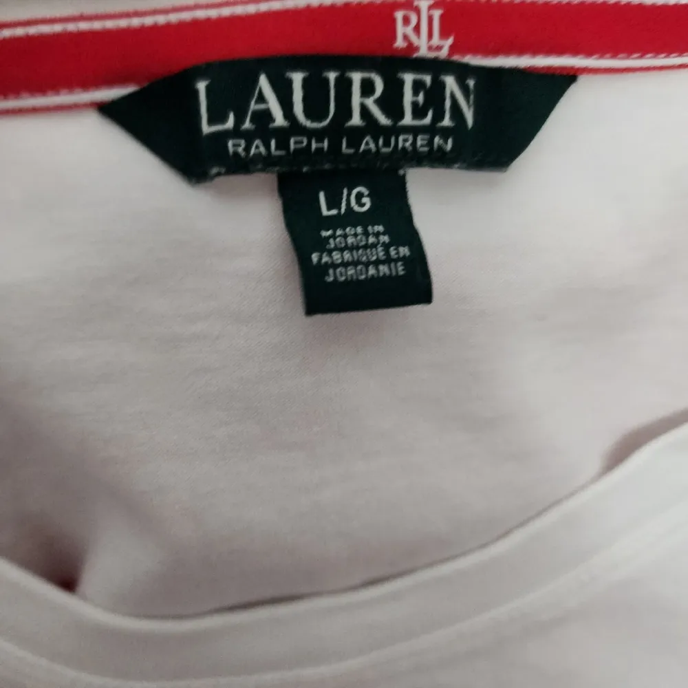 Lauren Ralph Lauren red white stripe tee size large - Image 5